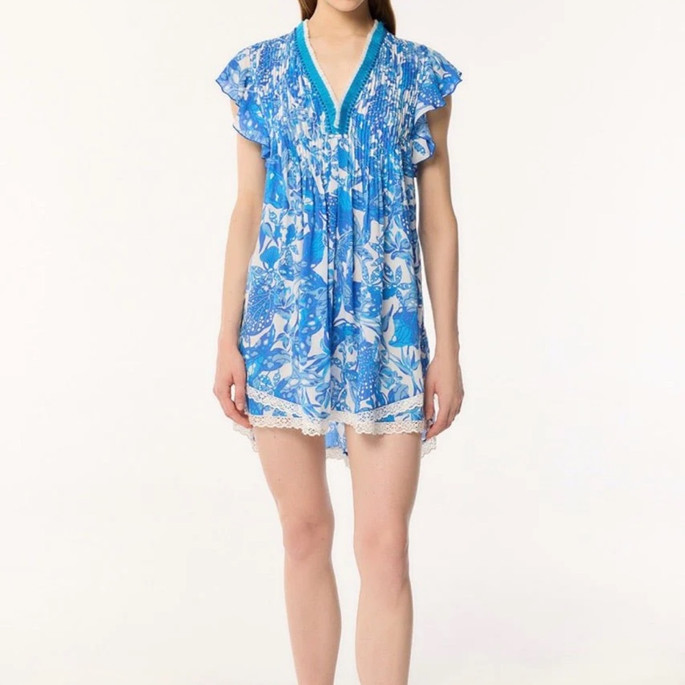 Poupette St Barth MINI DRESS SASHA BLUE JENGEL